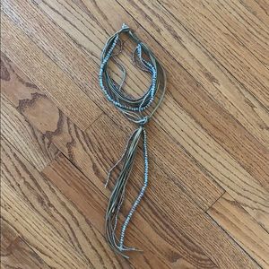 Free people beautifully beaded neck tie necklace